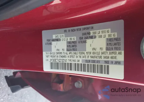 2016 Mazda Cx-3 Touring z USA, uszkodzony, nr VIN JM1DKBC7XG0120141